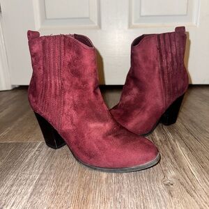 Charlotte Russe Maroon Heeled Booties